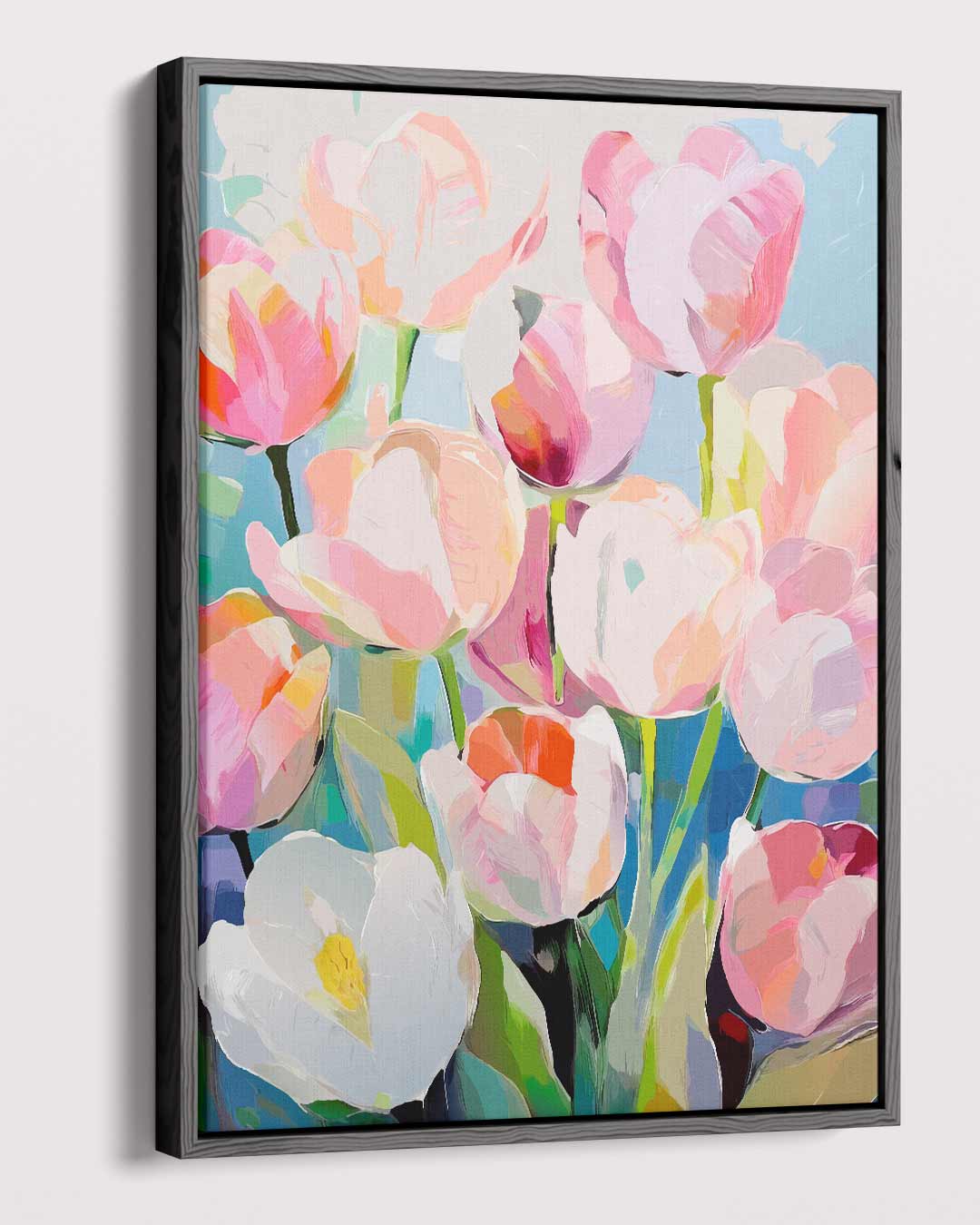 Kleurrijke Lente Tulpen – dibond kunstwerk als wanddecoratie