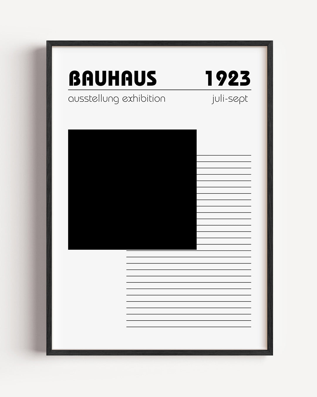 Zwart wit compositie – staande Bauhaus poster als wanddecoratie