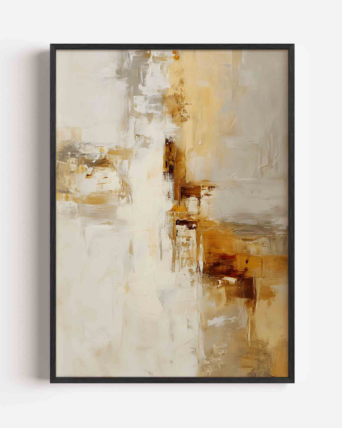 Abstracte beige en bruine – abstracte textuur portret poster als wanddecoratie
