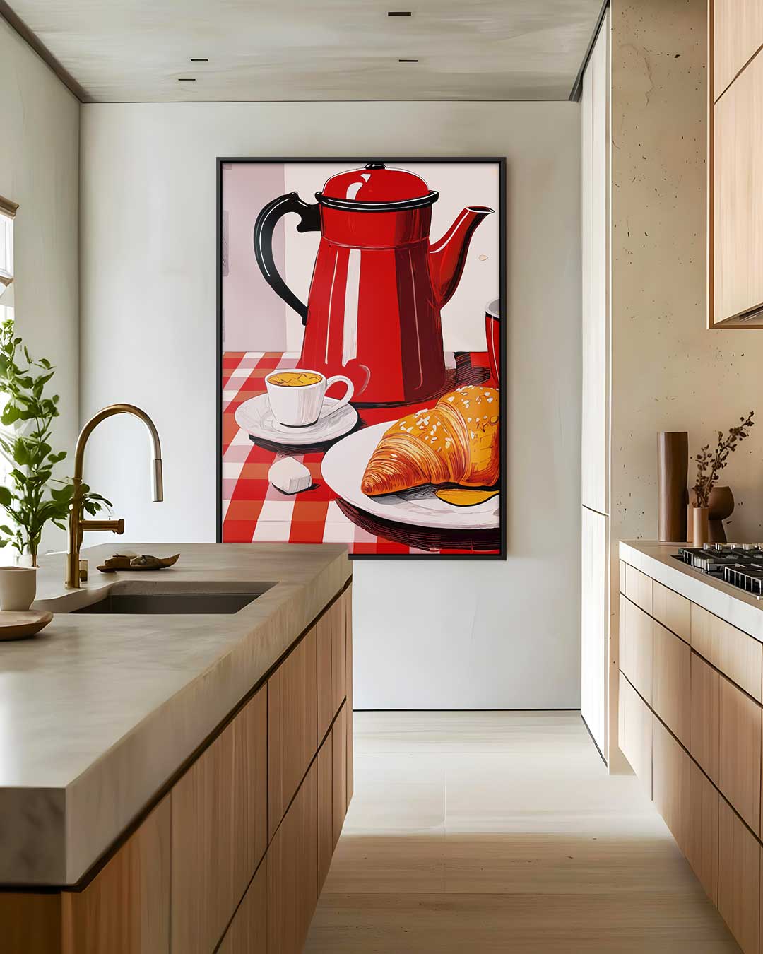 Frans Ontbijt Stilleven – staand kunstwerk voor modern interieur