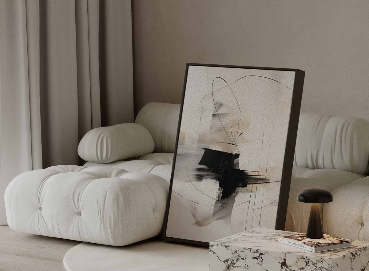 Abstracte Lijnendans – staande wandkunst voor woonkamer of interieur