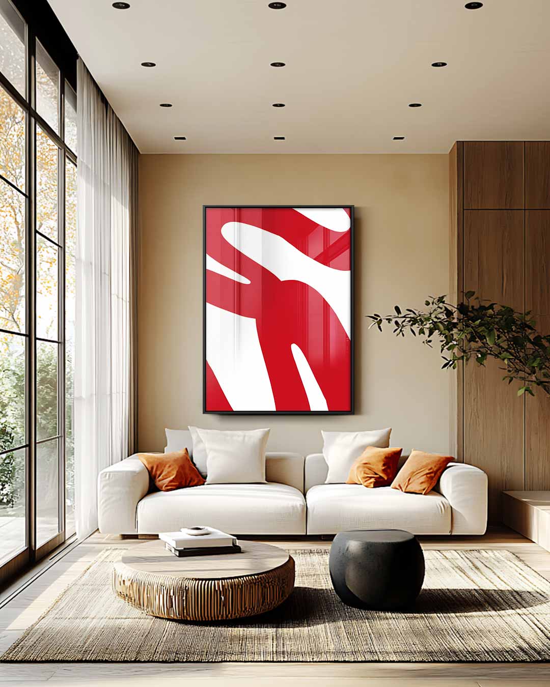Vurig Abstract – staande wandkunst voor woonkamer of interieur