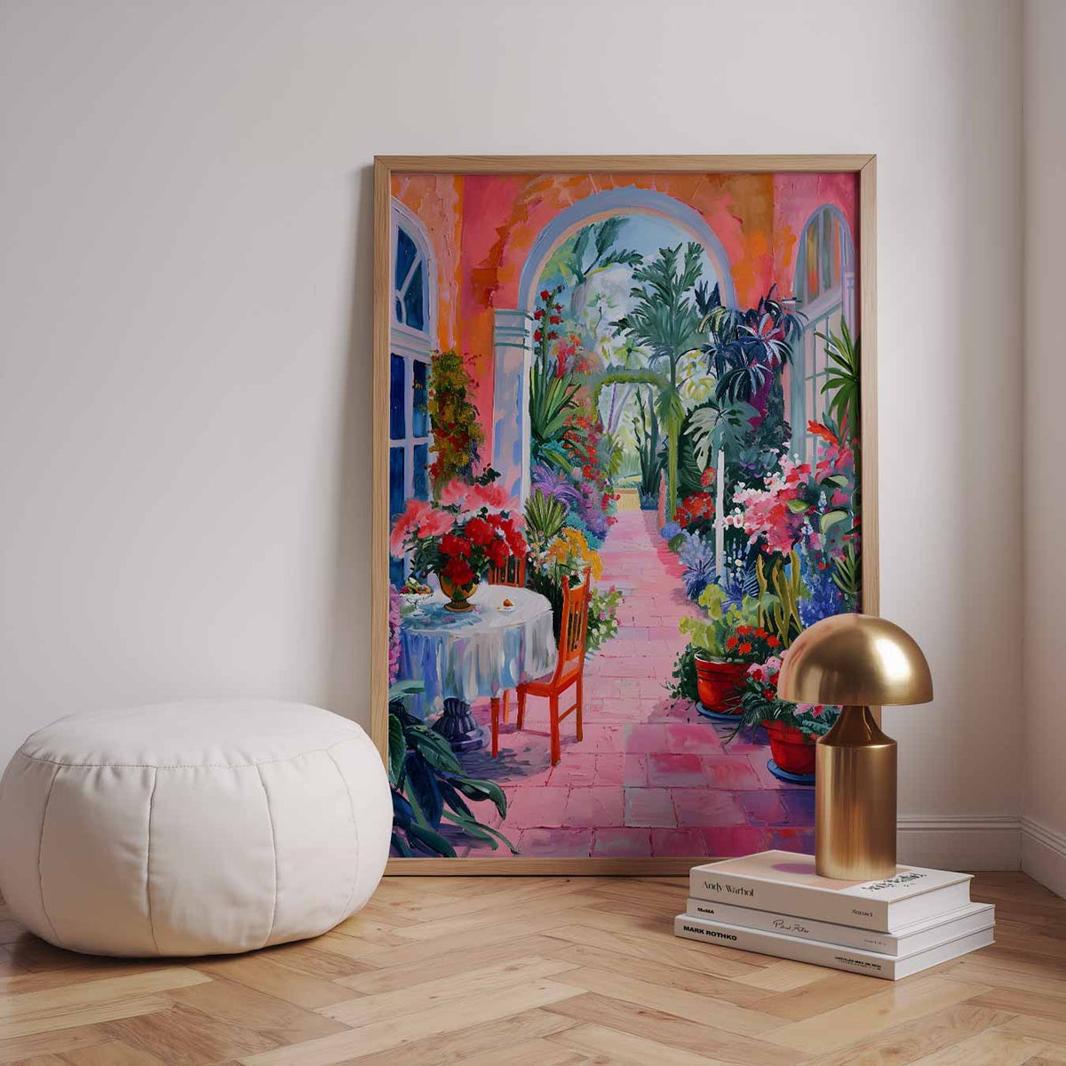 Betoverende Bloementuin Schilderij – urban poster in staand formaat
