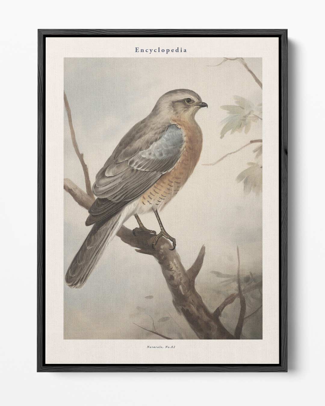 Vintage Vogelschilderij op Canvas – portret kunstwerk als wanddecoratie