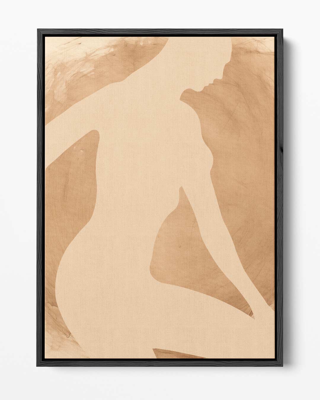Elegante Silhouet in Neutrale Tinten – portret kunstwerk als wanddecoratie