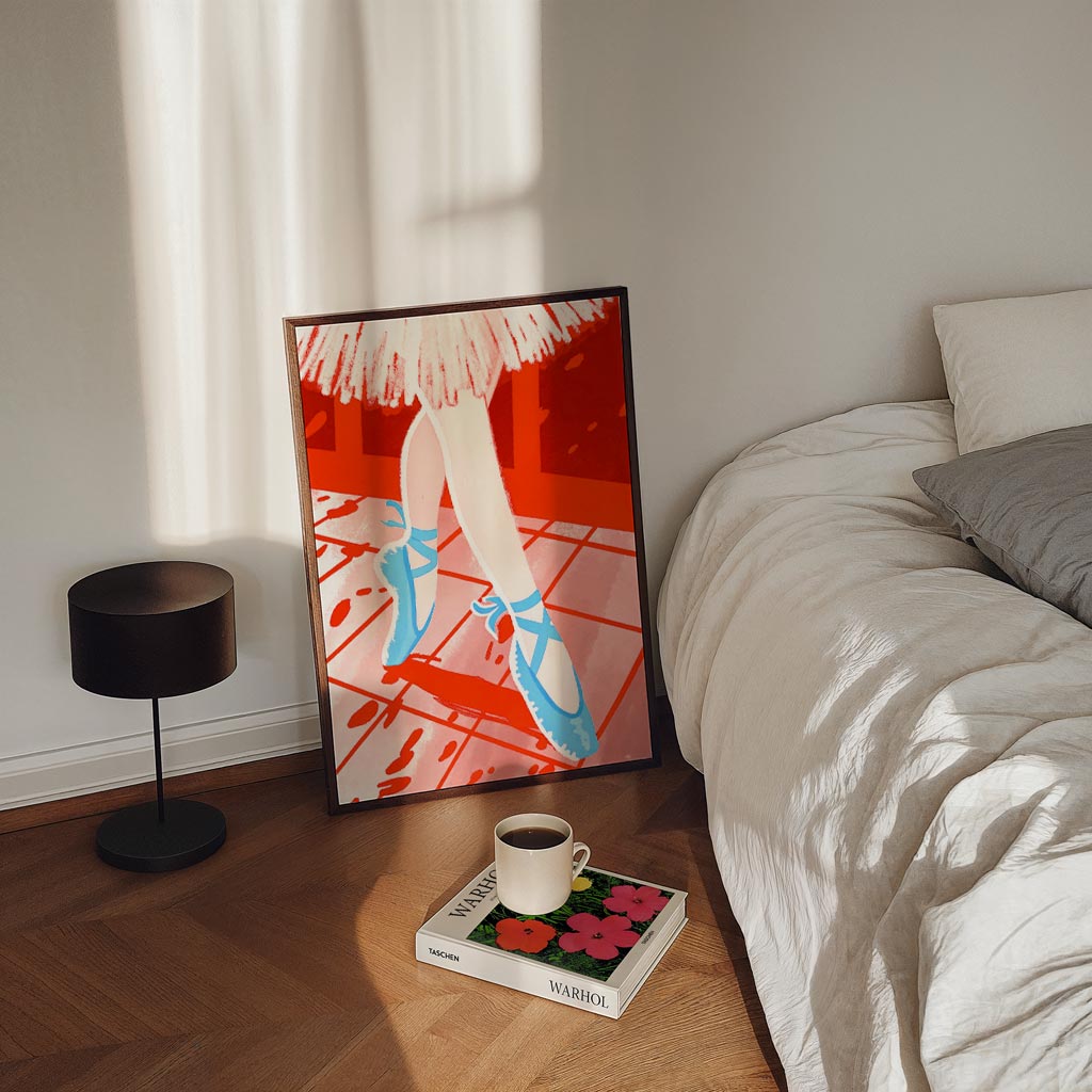 Dansend in Rood – staande zomer wanddecoratie van WallArtistic