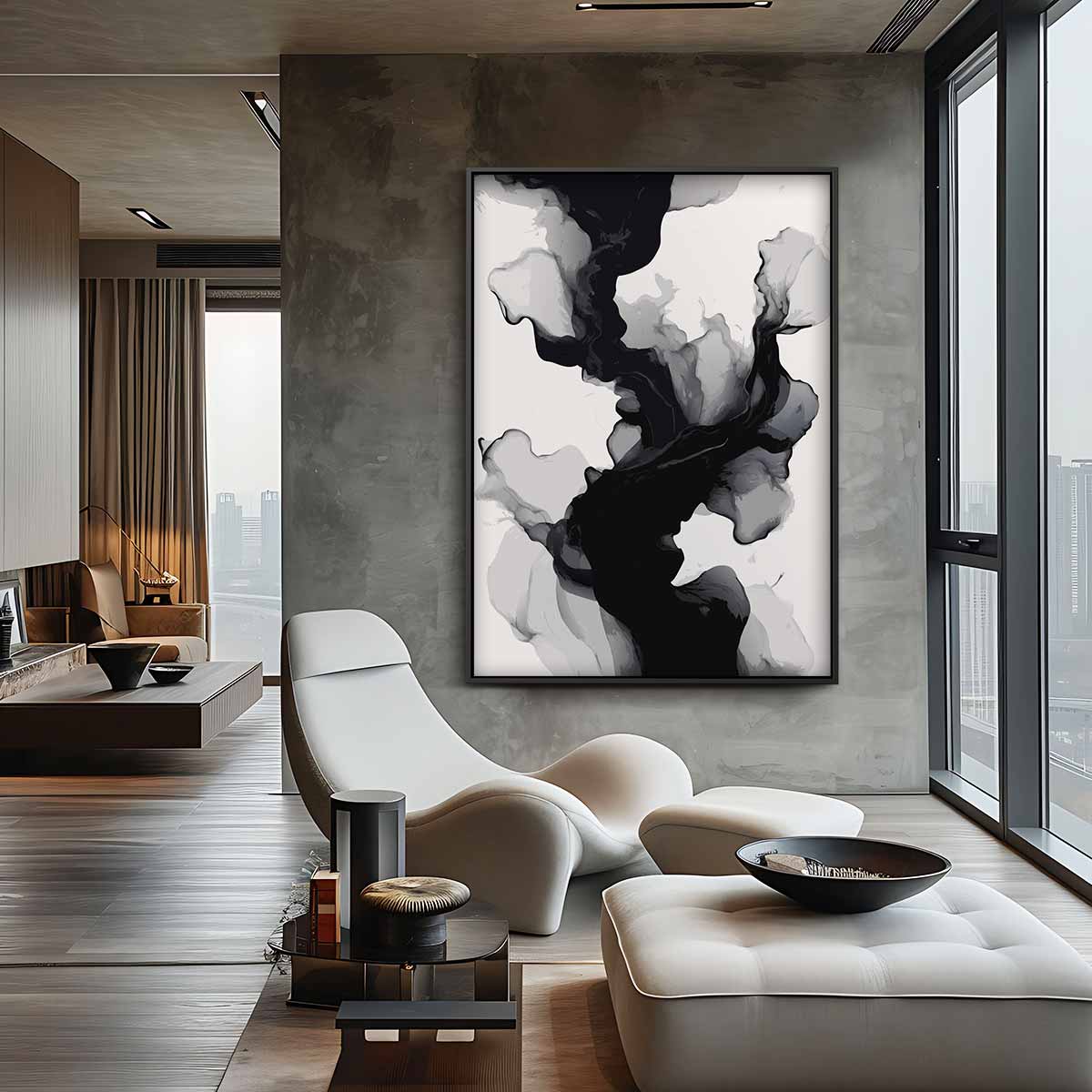 Mystieke Wolken in Beweging – canvas wanddecoratie in portret formaat