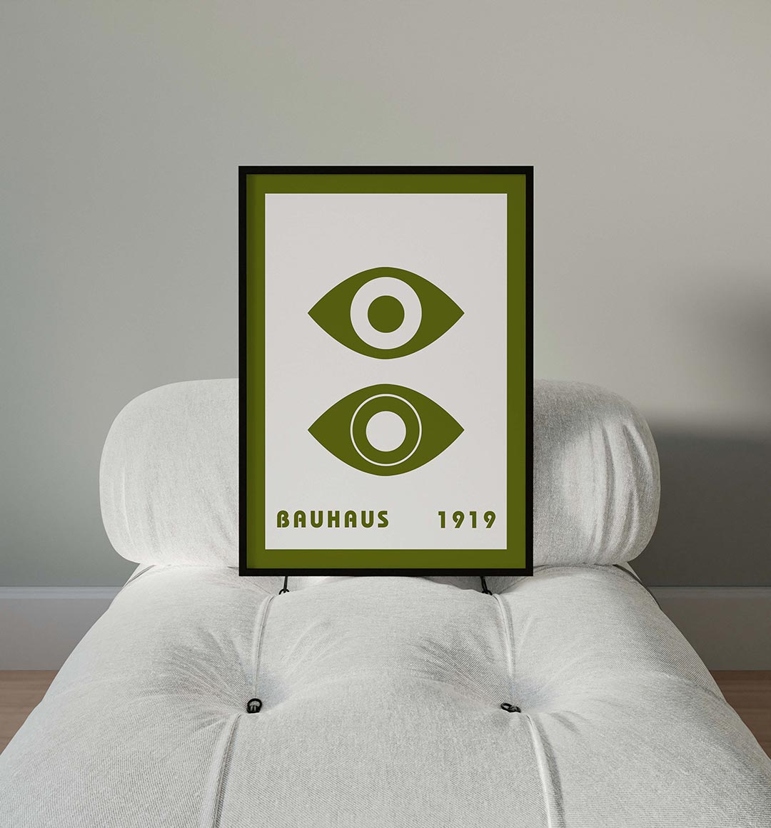 Oogvormen en lijnen – moderne Bauhaus wandkunst als poster