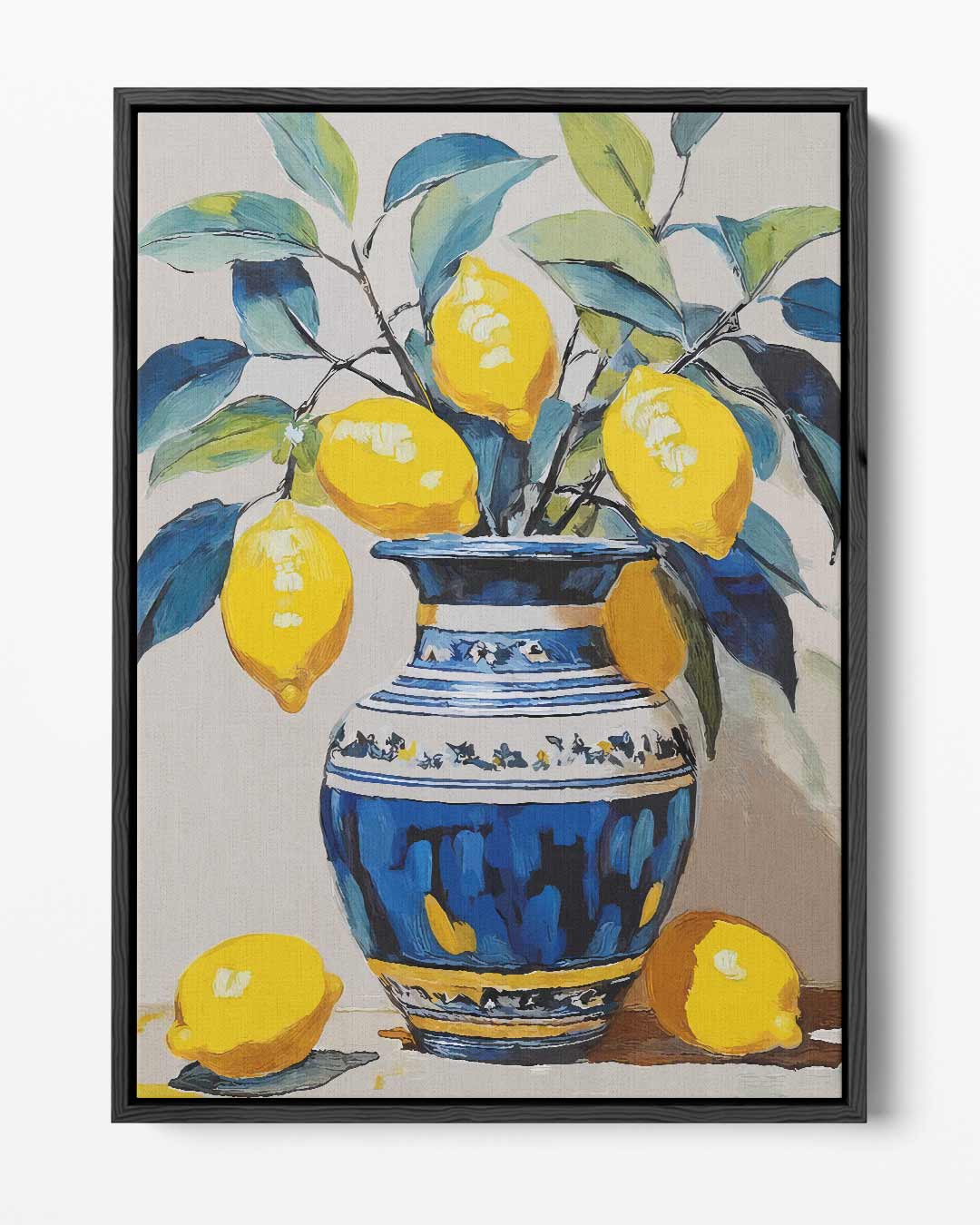 Citroenen in een Vaas – portret kunstwerk als wanddecoratie