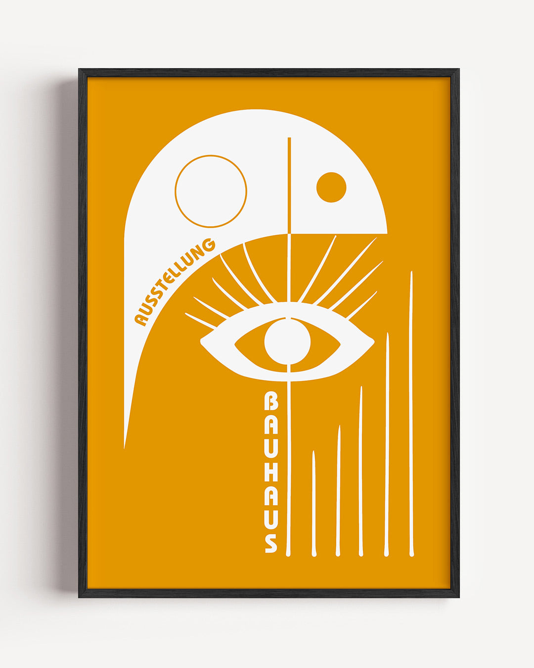 Oog en lijnen – staande Bauhaus poster als wanddecoratie