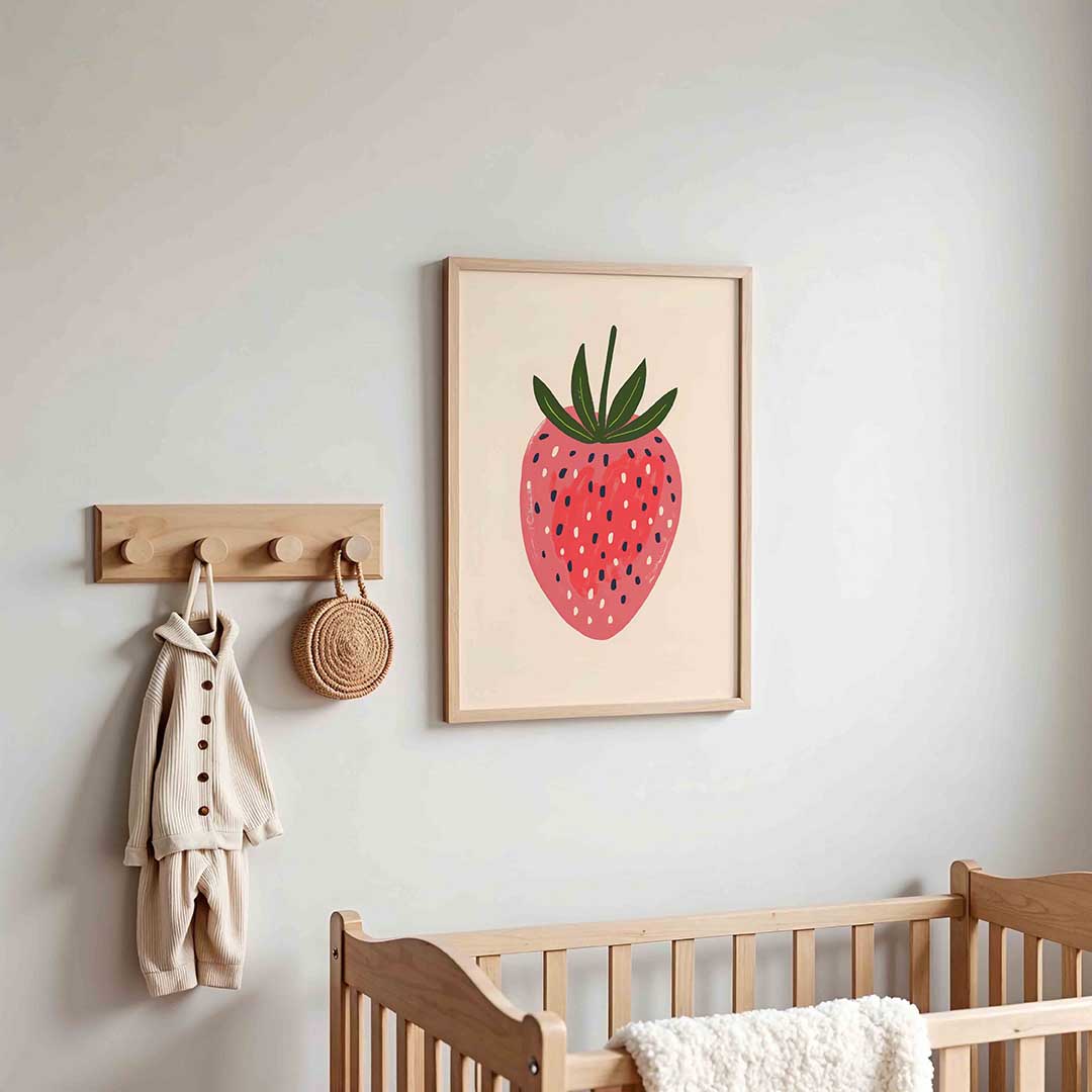 Aardbei – kinderposter in staand formaat