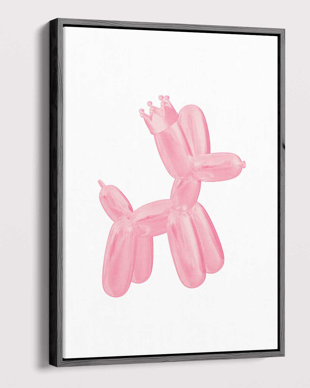 Koninklijke Ballonnenhond in Roze – dibond kunstwerk als wanddecoratie