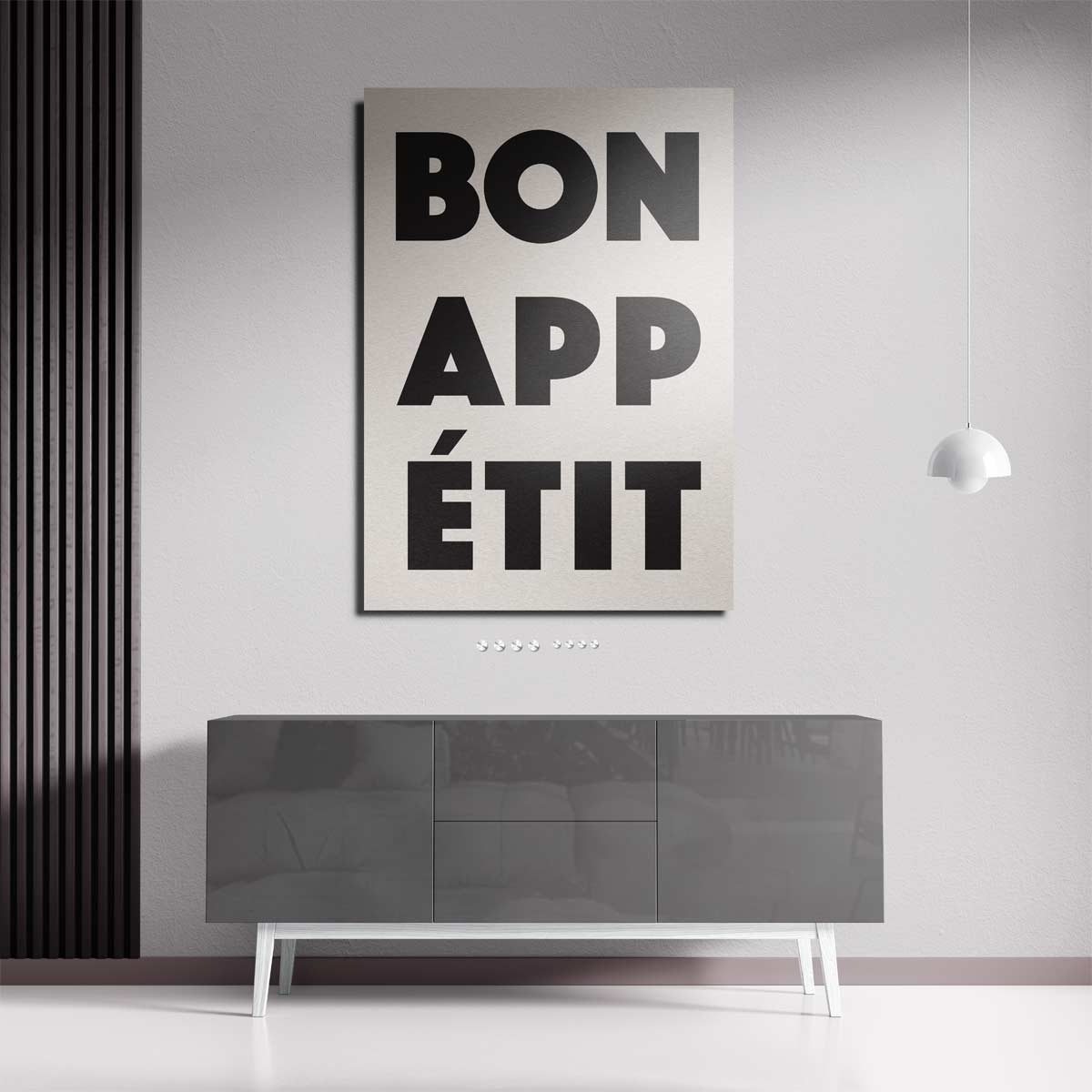 Bon Appétit Typografie Poster – staande wandkunst voor woonkamer of interieur