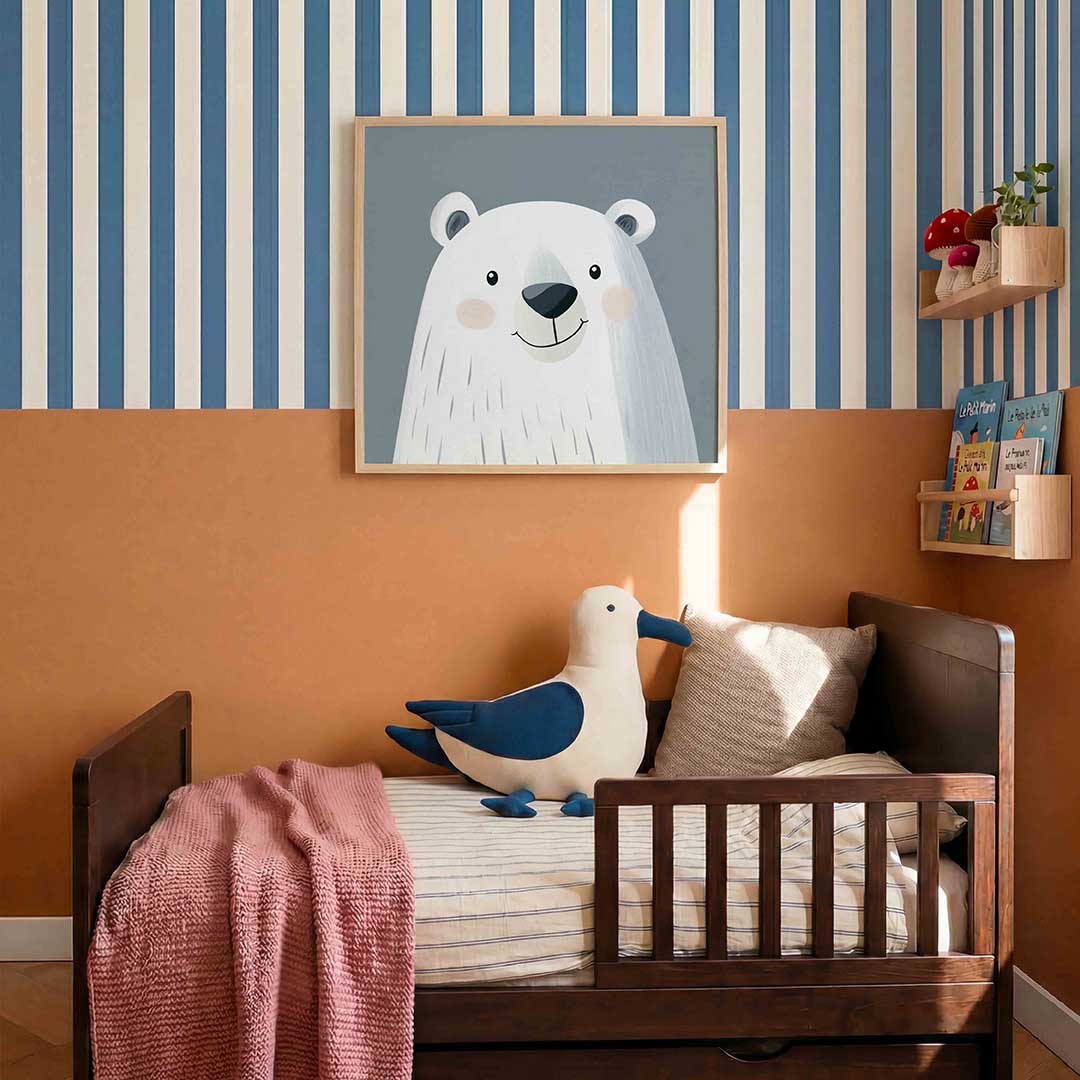 Schattige ijsbeer – kids poster in vierkant formaat