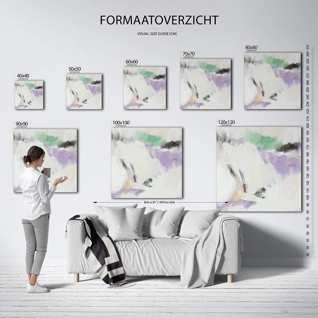 Kleurencompositie kunstwerk – materiaalweergave – dit werk toont een zachte mix van pastelkleuren met vloeiende vormen en
