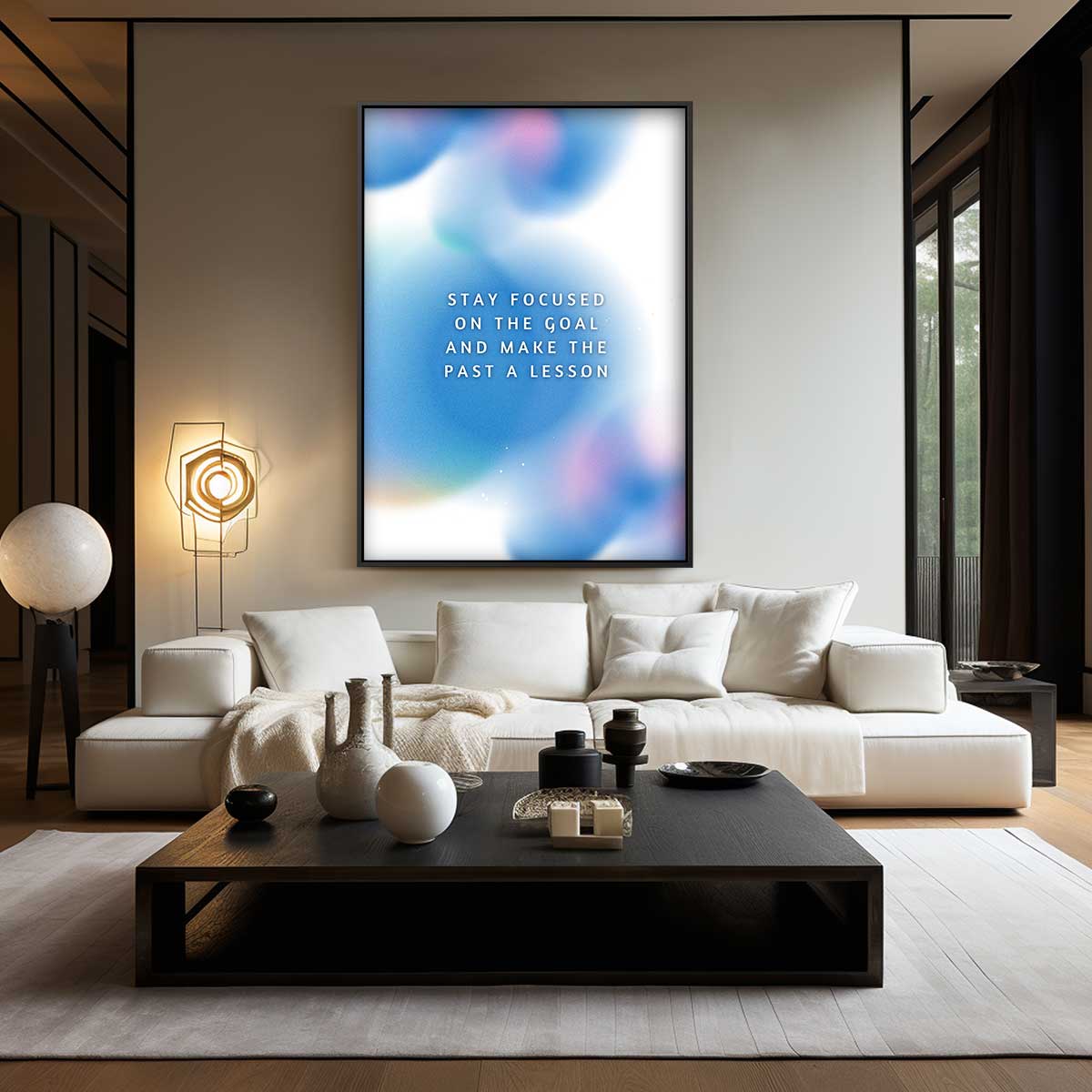 Stay Focused on the Goal – dibond wanddecoratie in staand formaat