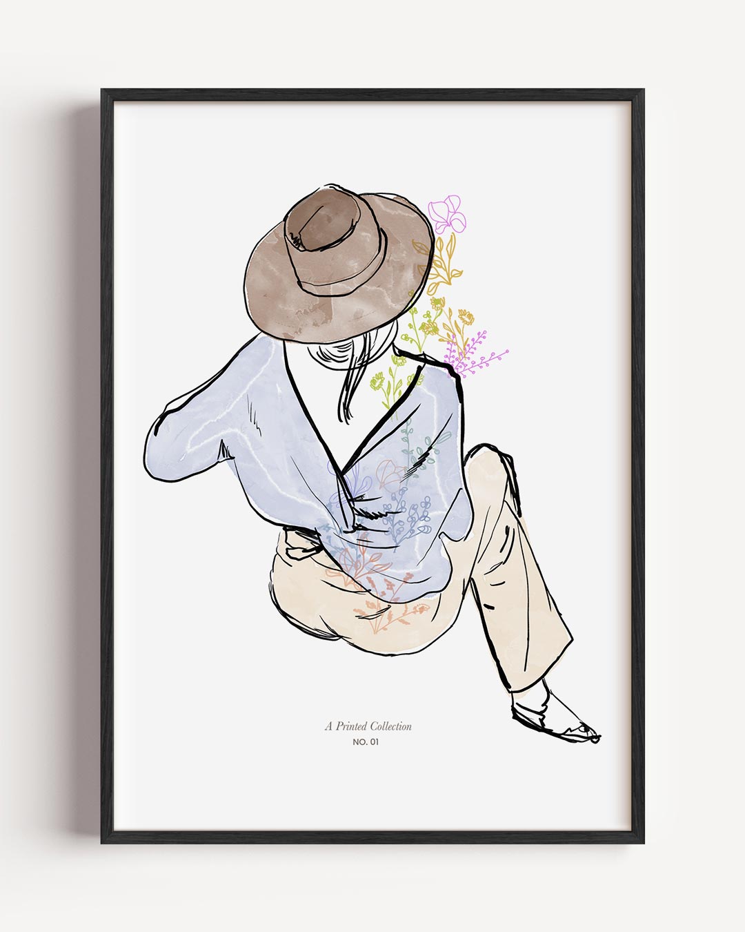 Stijlvolle Vrouwelijke Illustratie – lijntekening portret poster als wanddecoratie