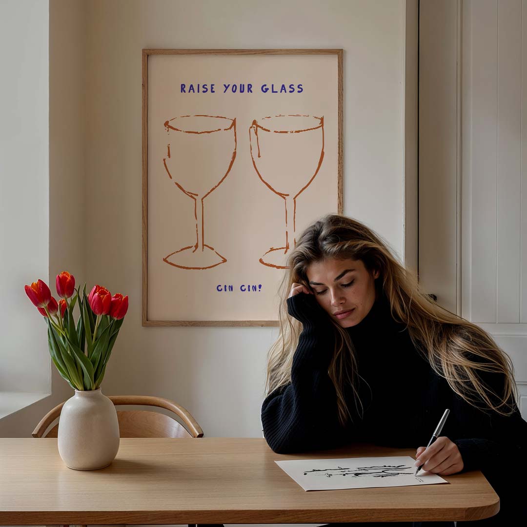 Cheers – culinaire wandkunst als portret poster