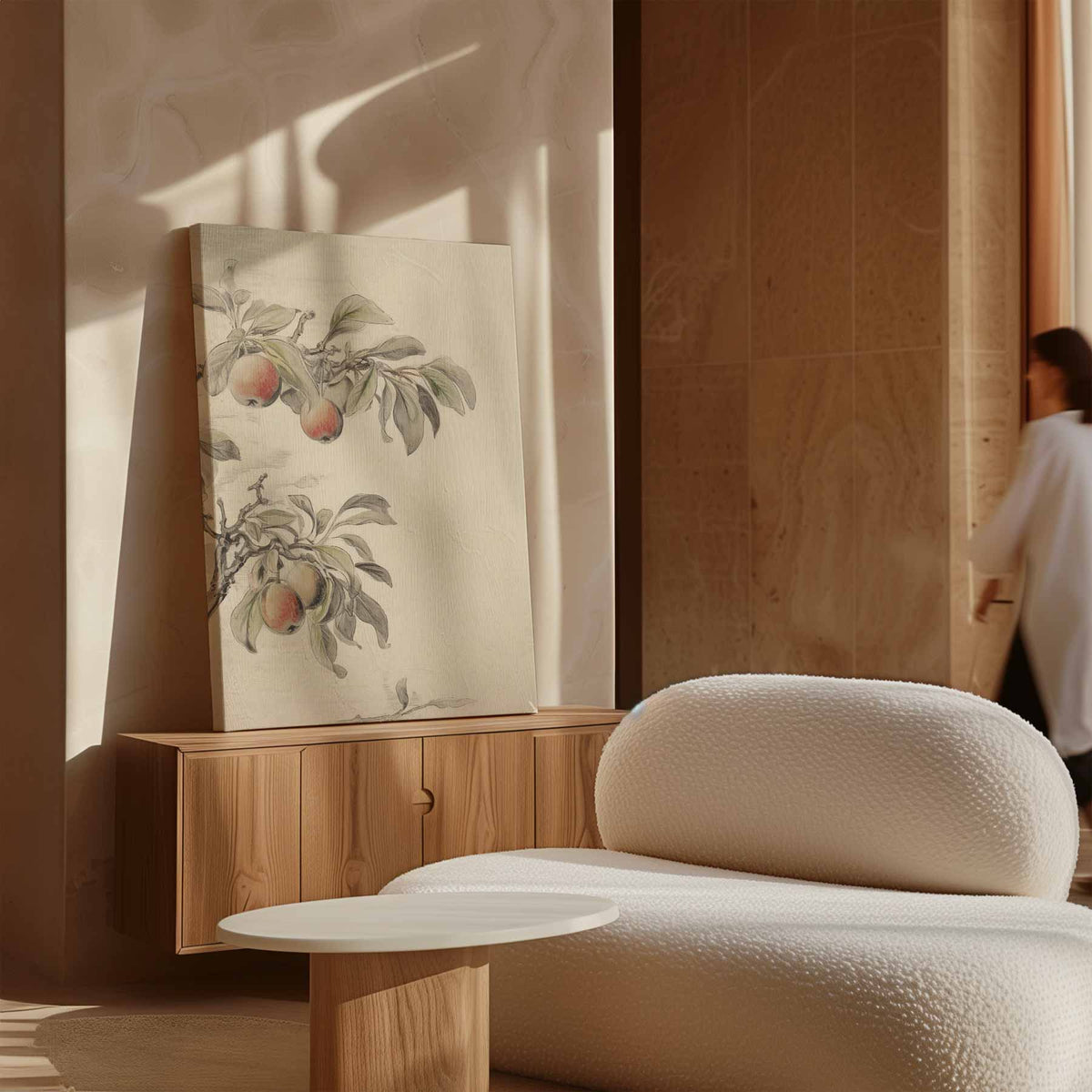 Subtiele Appeltak Illustratie – staande wandkunst voor woonkamer of interieur
