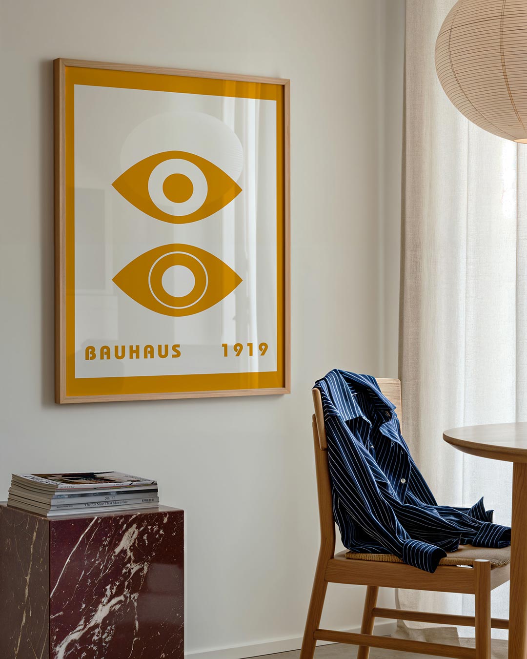 Oogvormen en kleur – geometrische poster in Bauhaus-stijl van WallArtistic