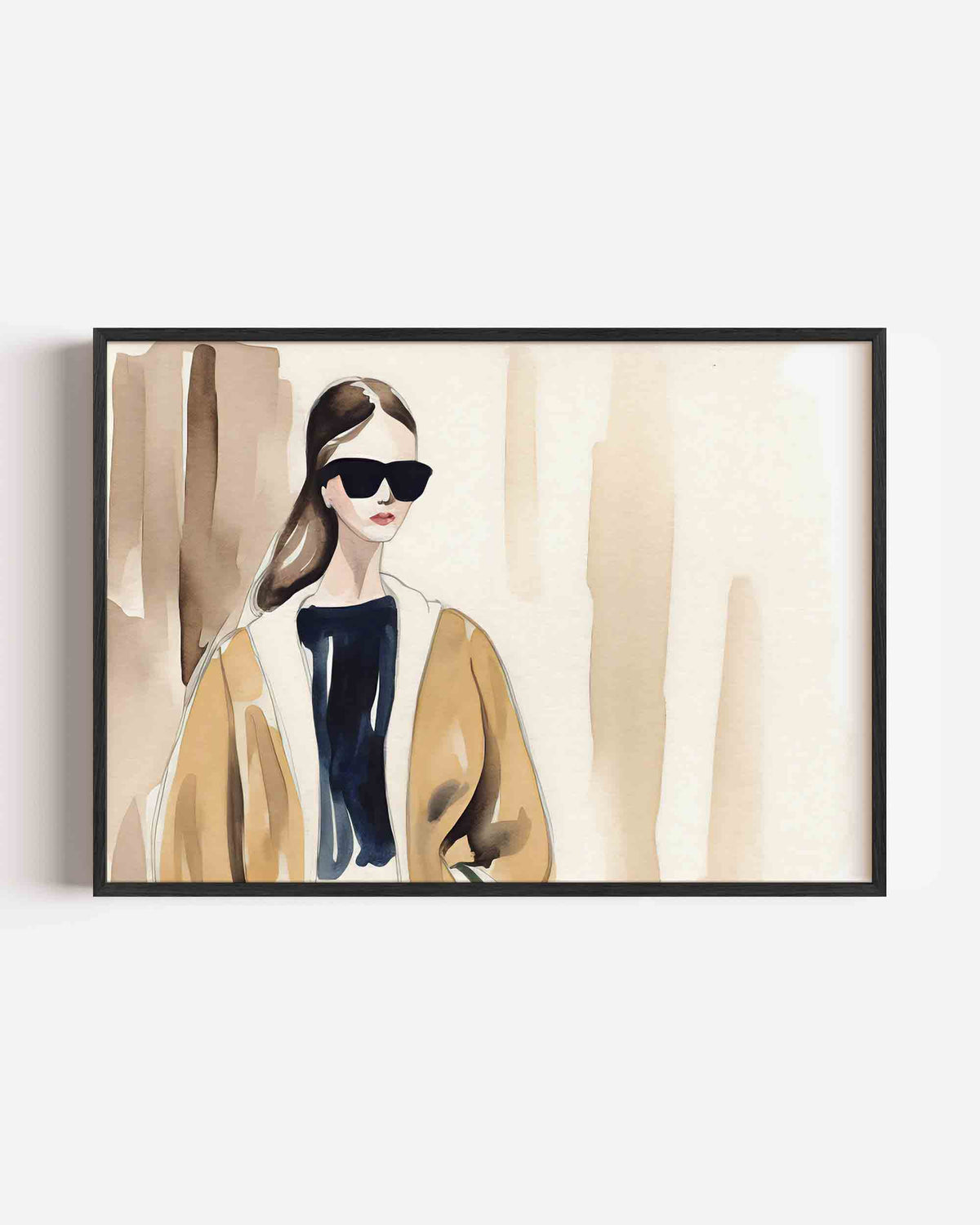 Vrouw met zonnebril – vrouwelijk portret als landscape poster