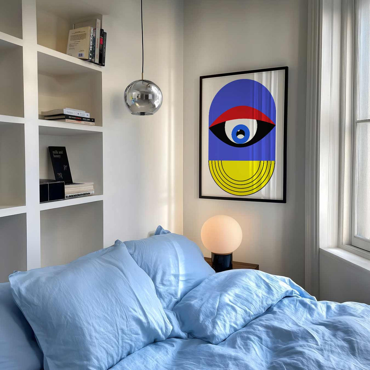 Trendy Geometrische Oogposter – staande muurposter met dierenthema