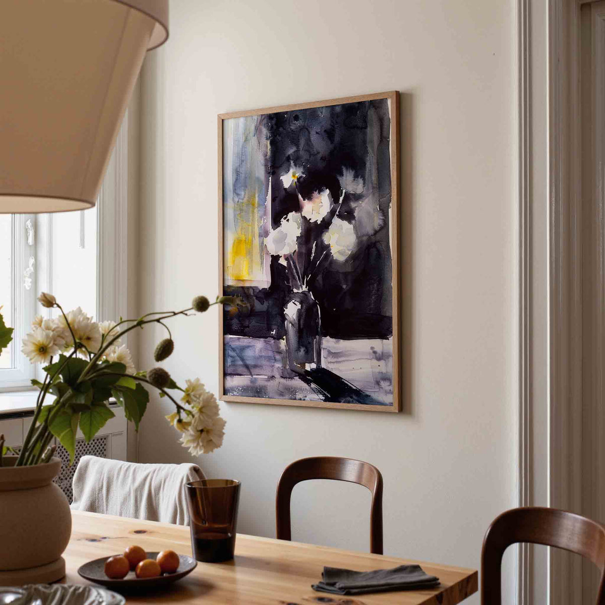 Bloemen in vaas – kunst en design poster in portret formaat