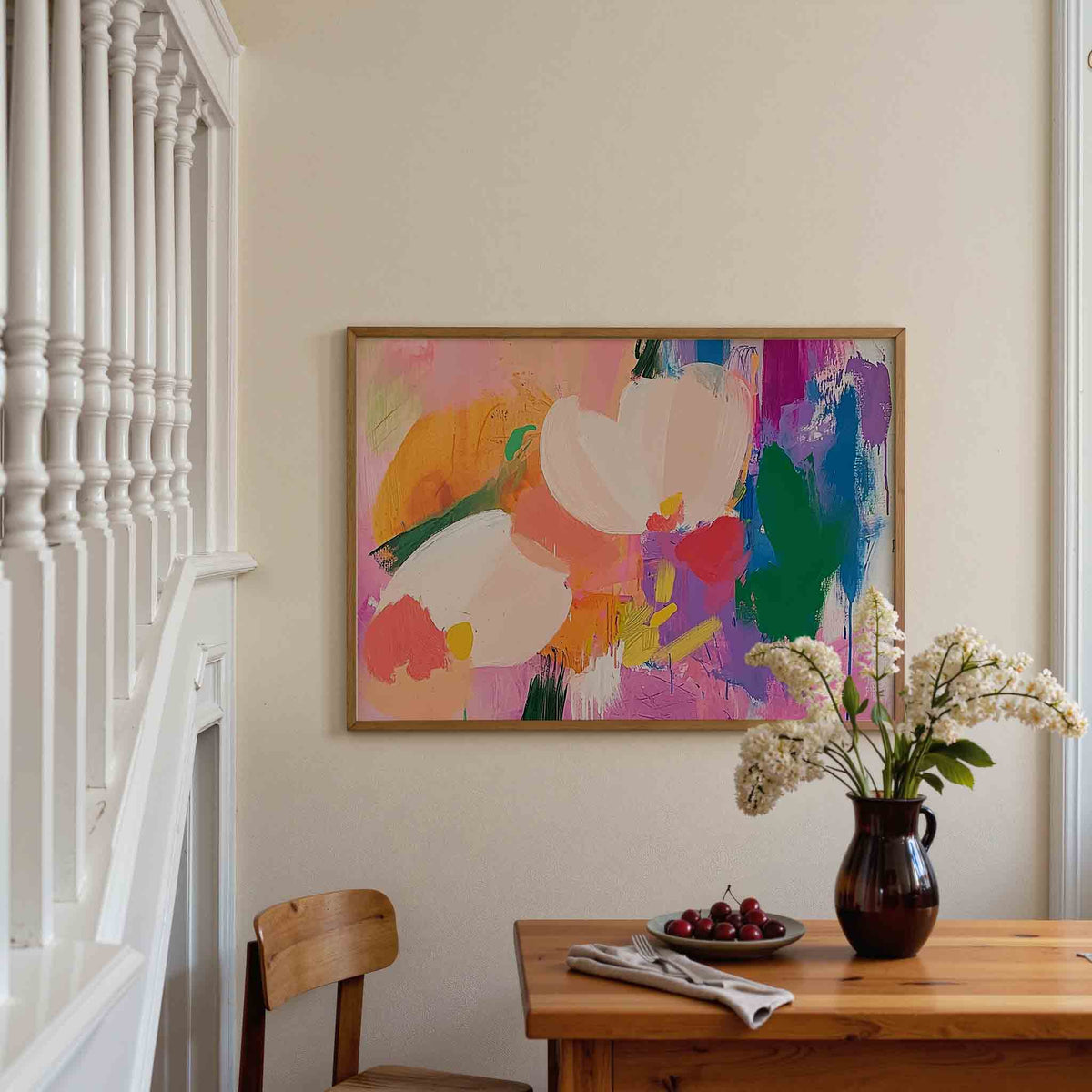 Bloem abstractie – botanische poster in liggend formaat