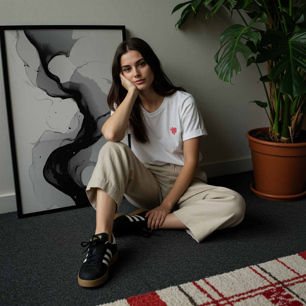 Abstracte Elegantie in Zwart & Wit – abstracte wandkunst als portret poster