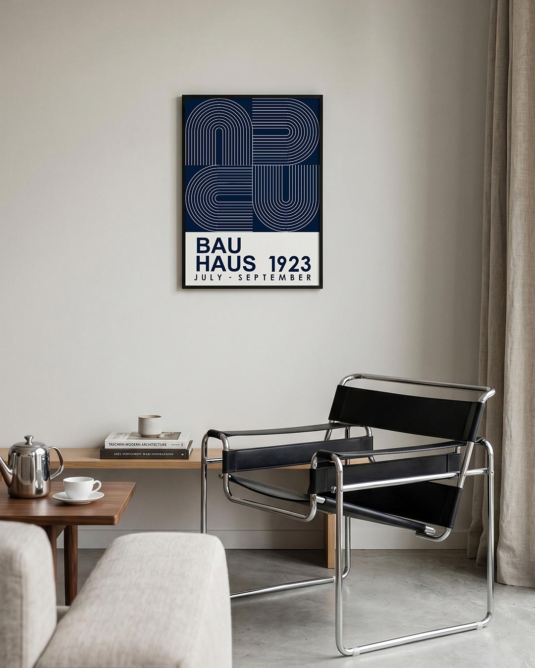 Lijnen en vormen – geometrische Bauhaus poster in staand formaat