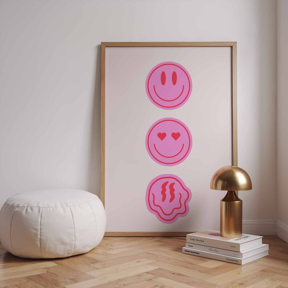 Kleurrijke Emoticon Vibes – staande zomer wanddecoratie van WallArtistic