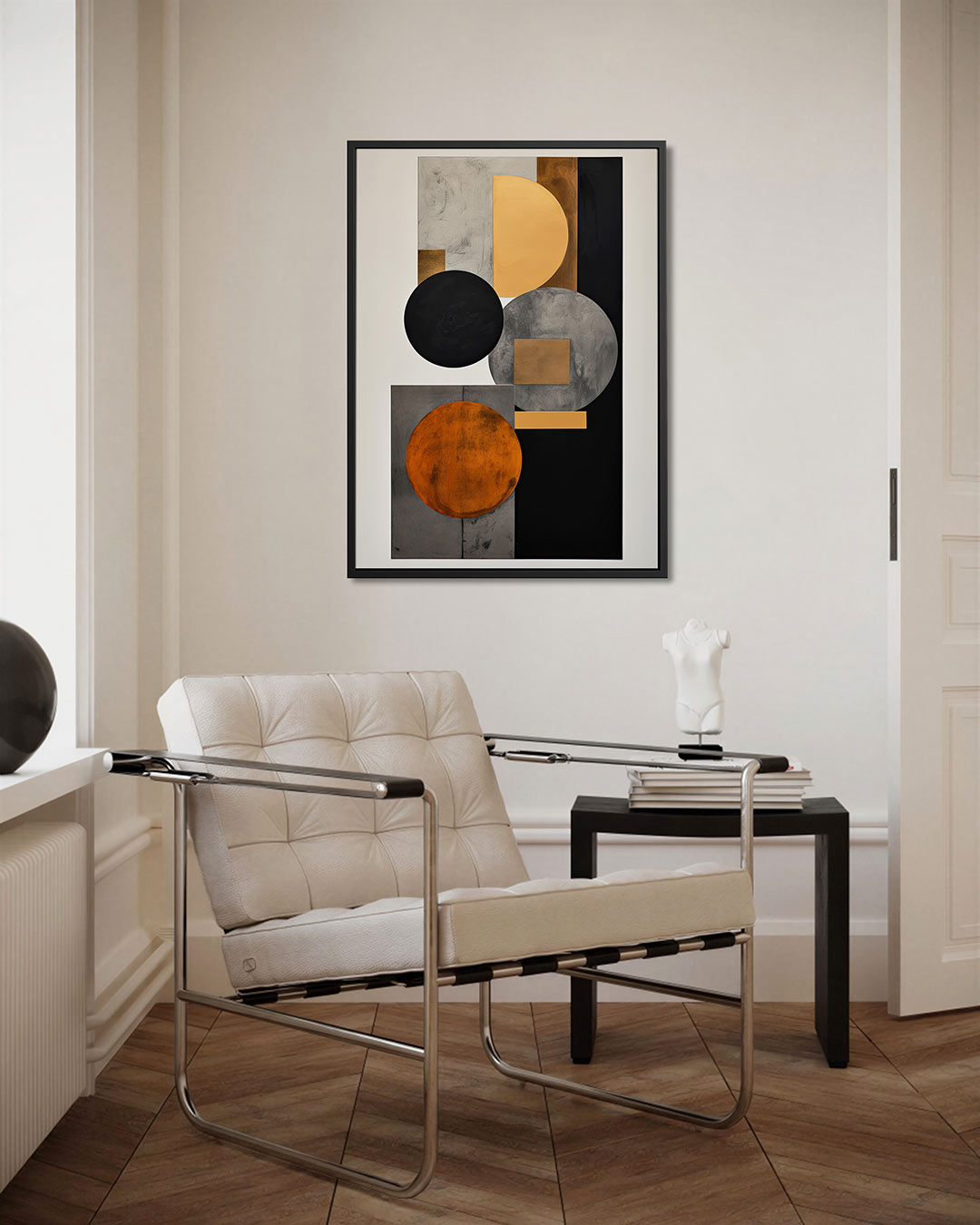 Geometrische vormen compositie – kunstwerk als stijlvolle wanddecoratie