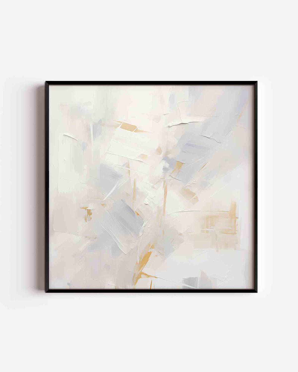 Abstracte beige en witte – zacht abstracte vierkante poster als wanddecoratie