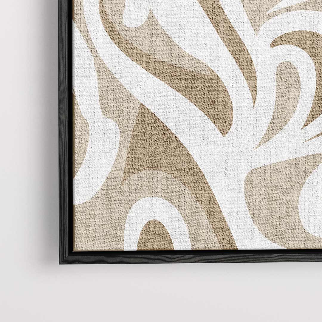 Organische Vormen in Beige – dibond kunstwerk als wanddecoratie