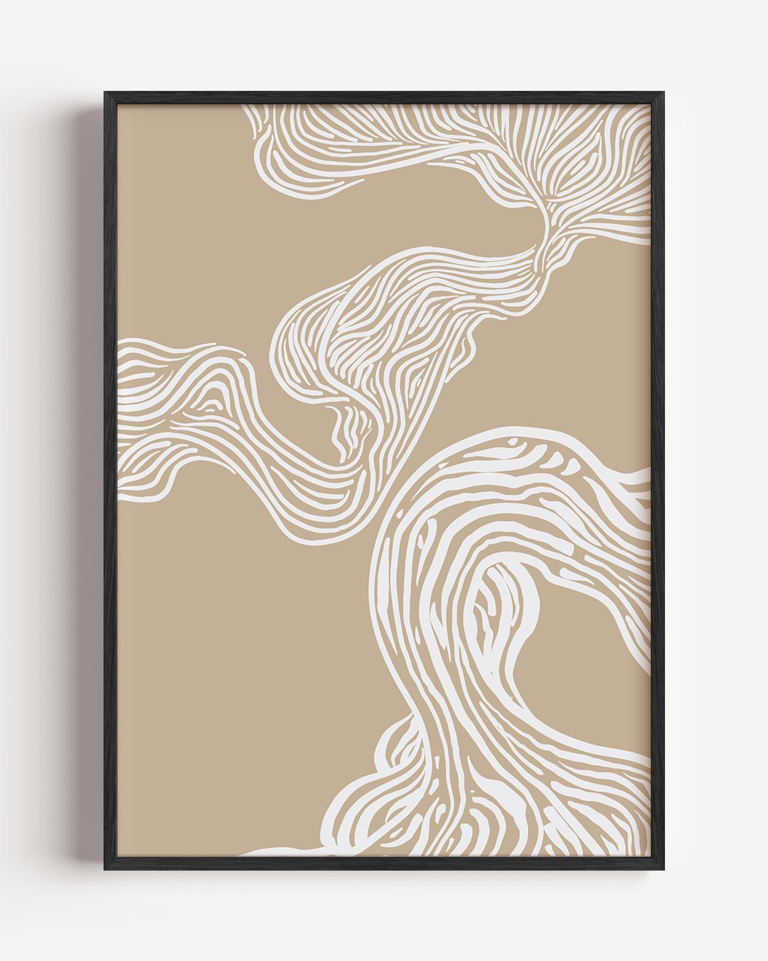 Organische Beige Elegantie – abstracte portret poster als wanddecoratie