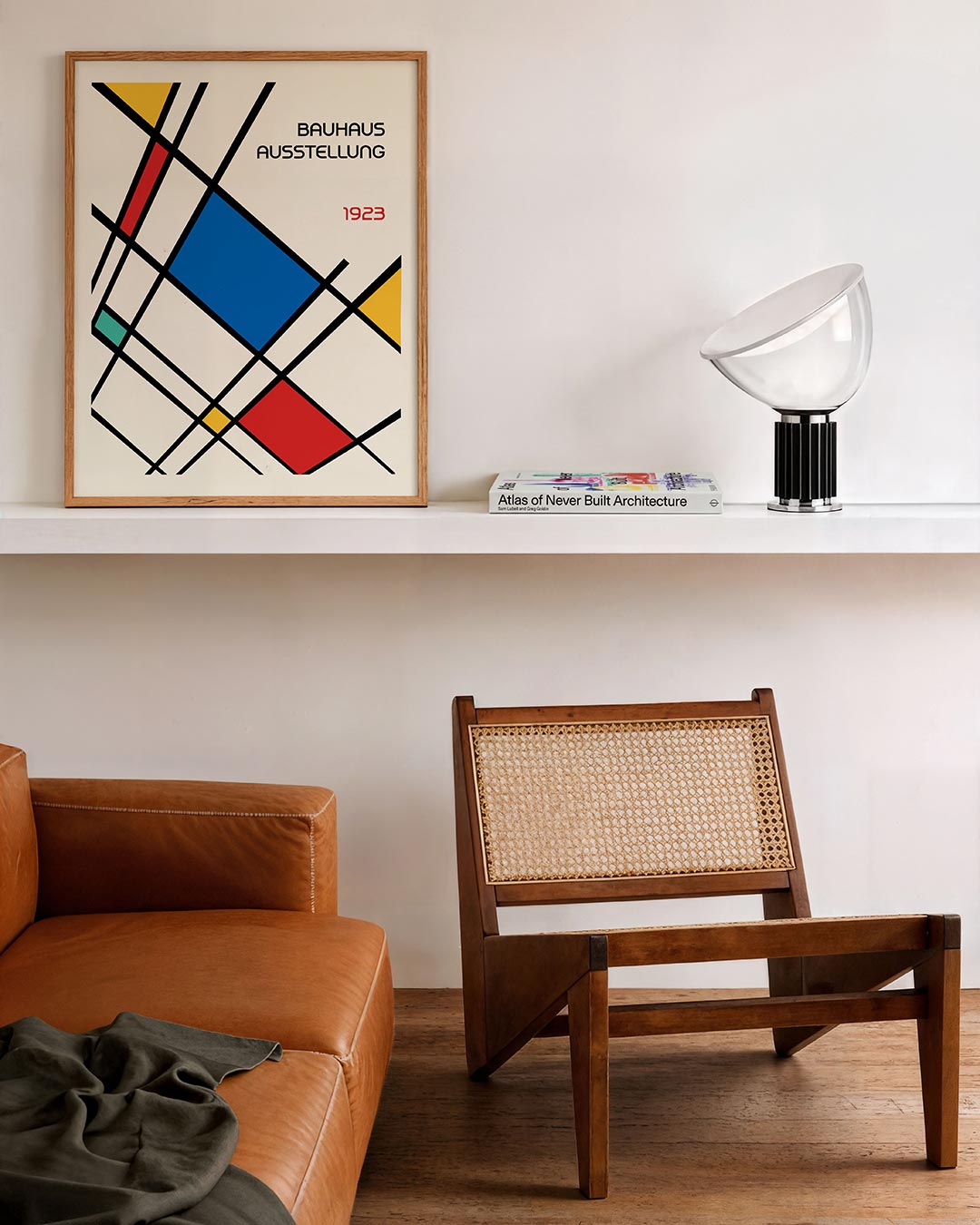 Lijnen en kleurvlakken – staande Bauhaus poster voor aan de muur