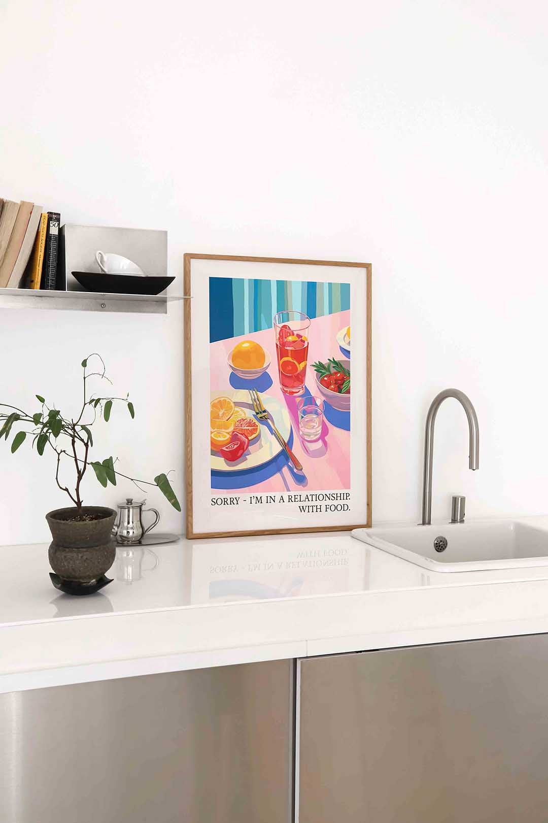 Fruit en drank op tafel – staande keuken wanddecoratie van WallArtistic