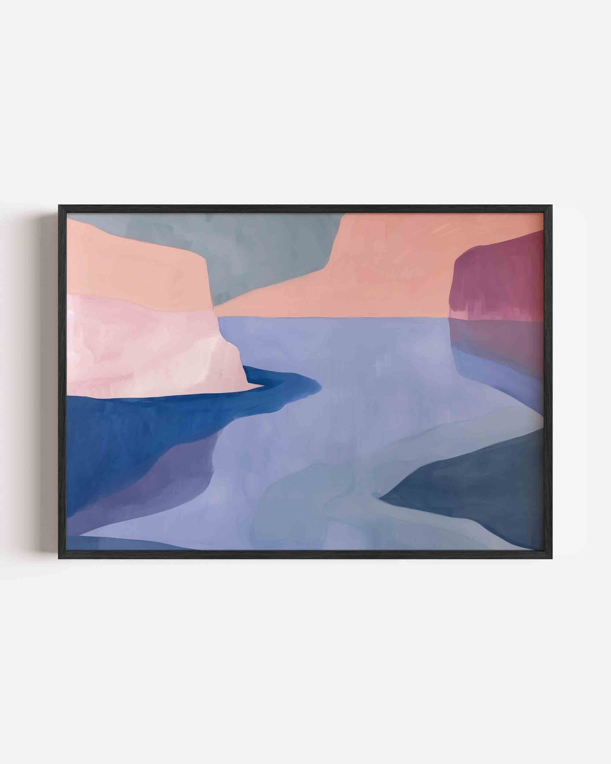 Abstracte landschapsvormen – hedendaagse illustratie poster in landscape formaat