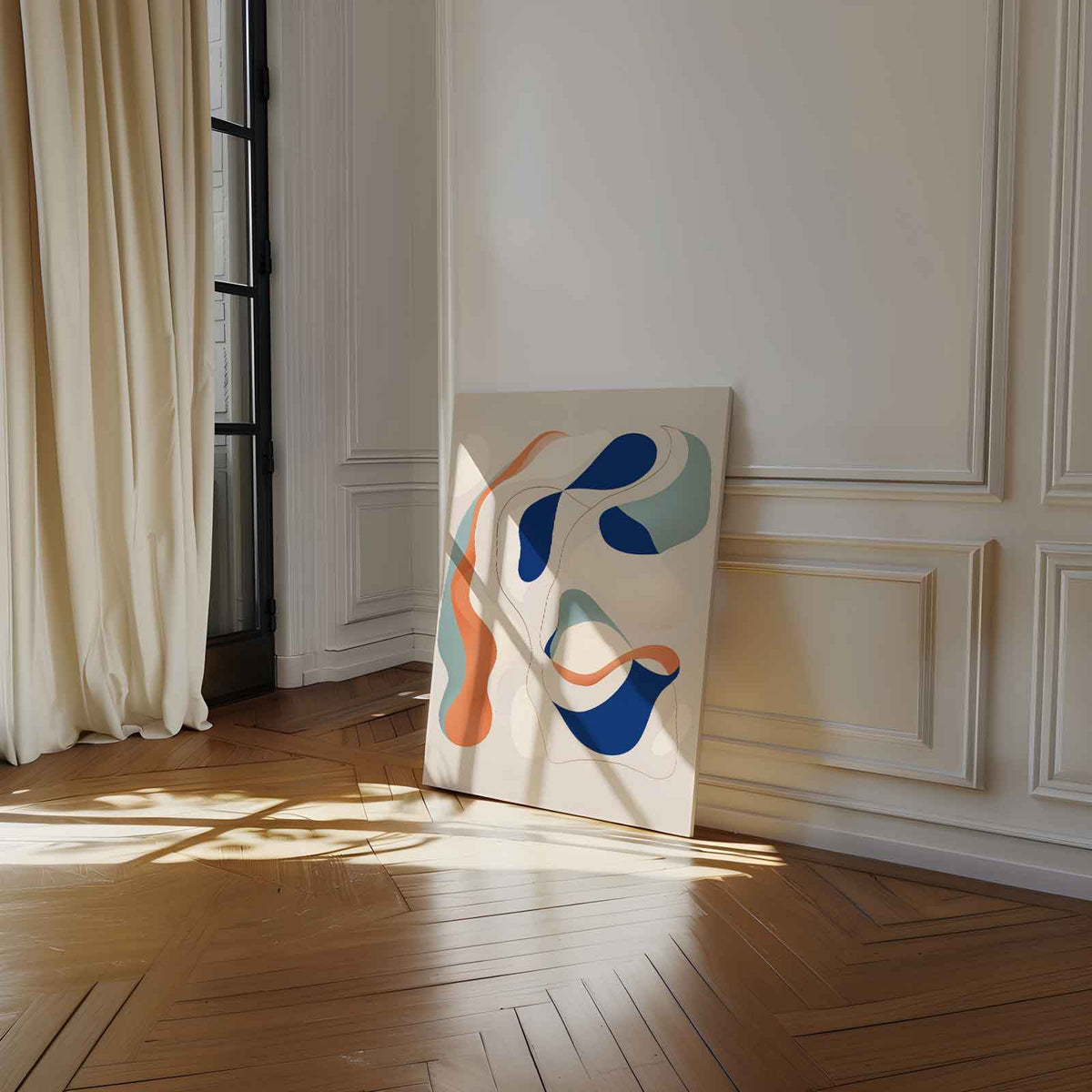 Kleurrijke Golven van Abstractie – staand kunstwerk voor modern interieur