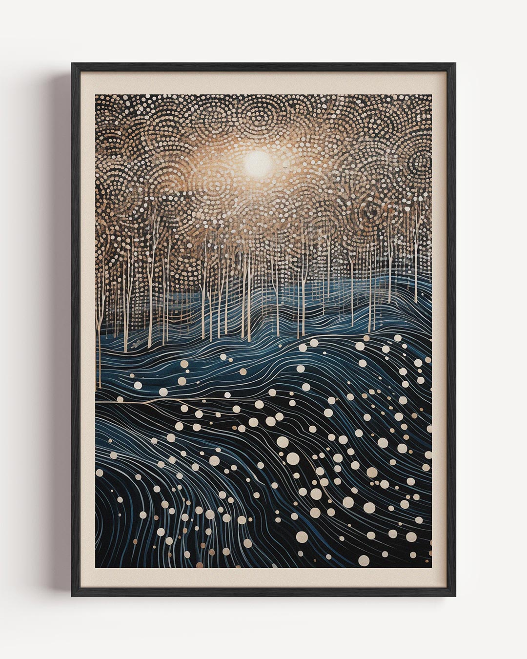 Abstracte Nachtelijke Bos – natuur en stad portret poster als wanddecoratie