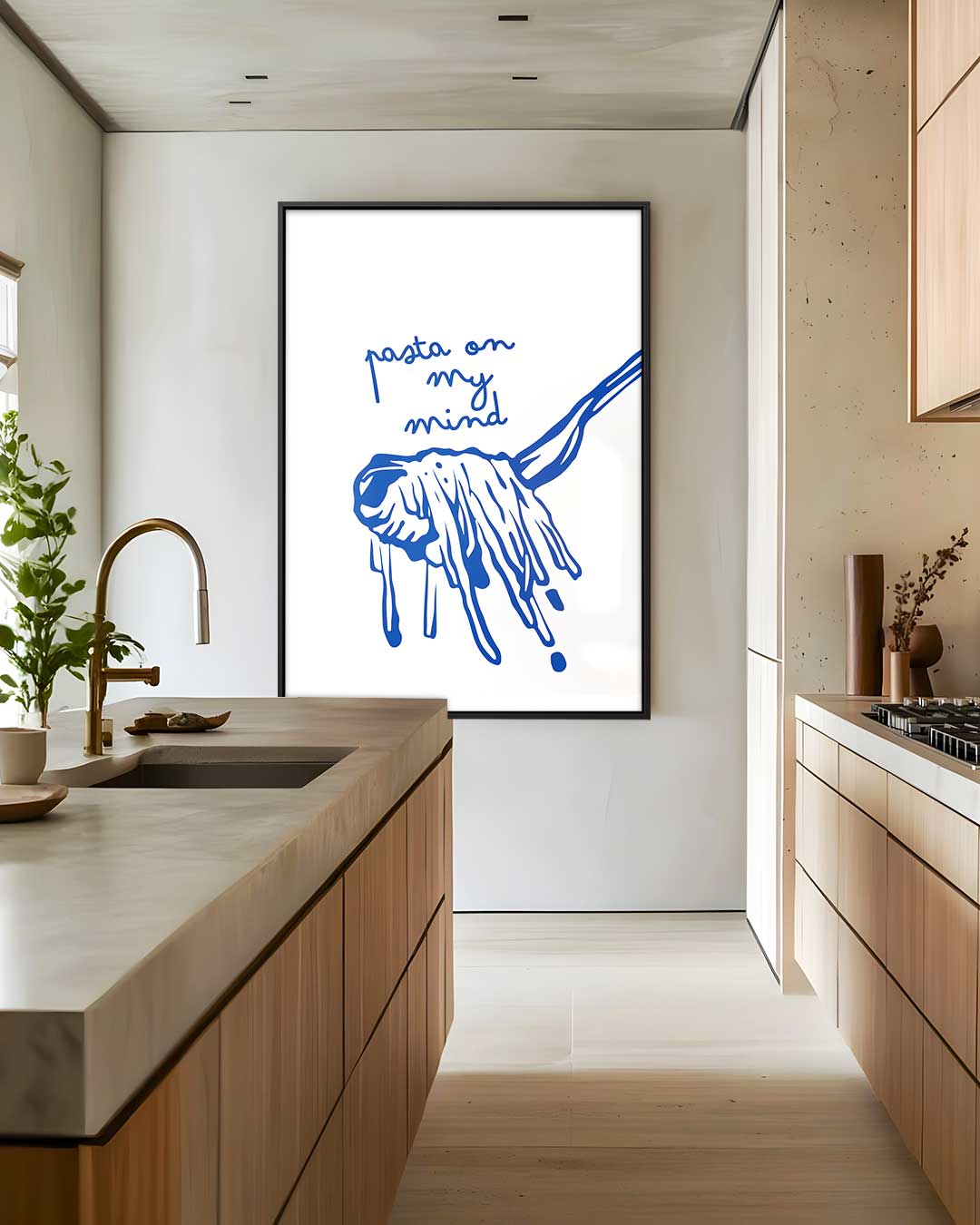 Pasta op mijn Bord – staand kunstwerk voor modern interieur
