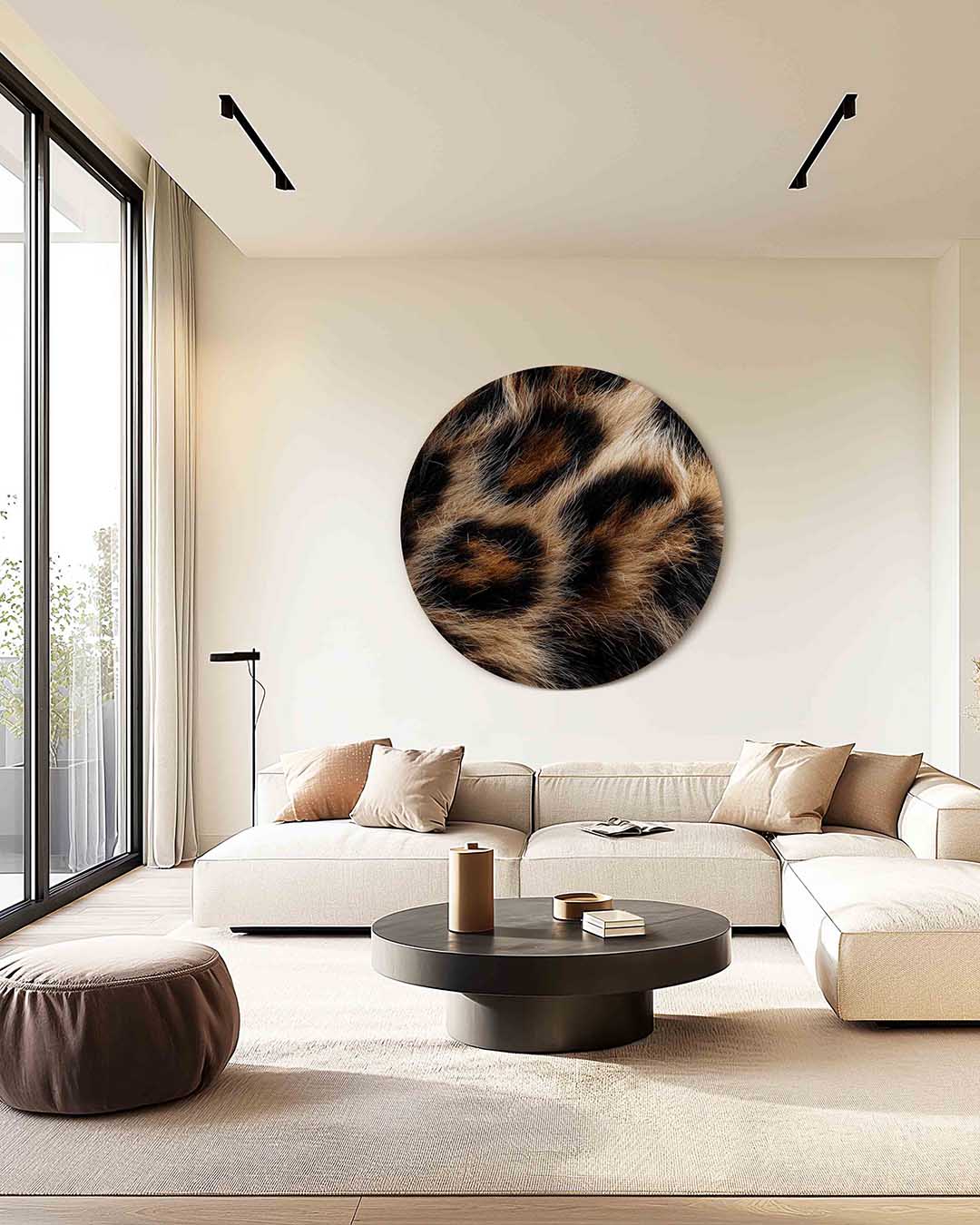 Luipaardprint – safari muurcirkel als ronde wanddecoratie