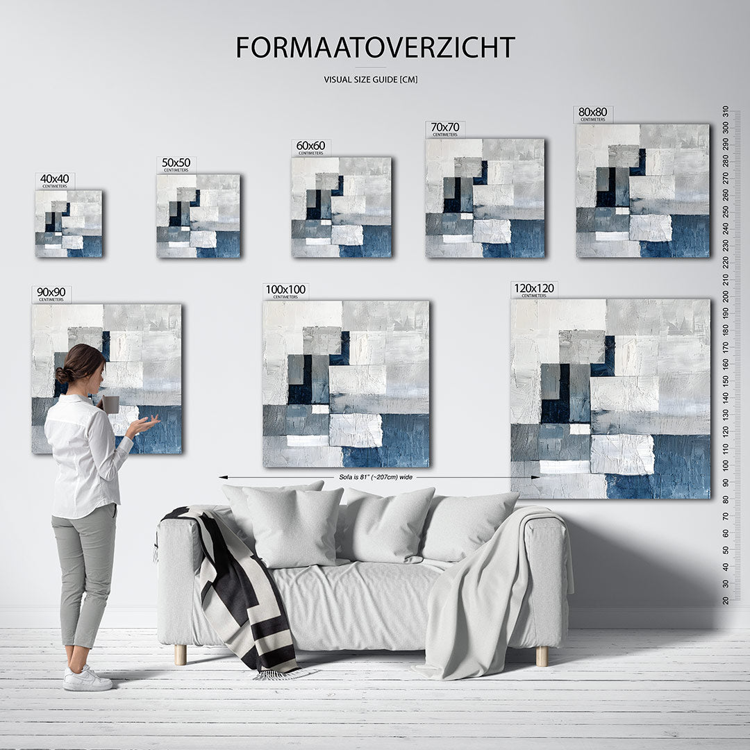 Geometrische texturen kunstwerk – materiaalweergave – dit werk toont een dynamische compositie van rechthoeken en vierkanten