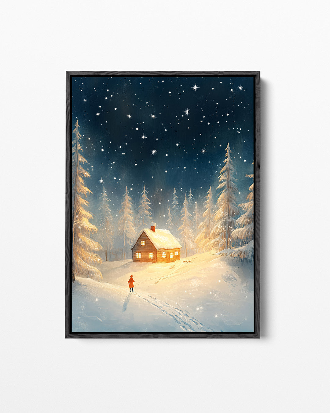 Winterse nacht – staand wanddecoratie kunstwerk