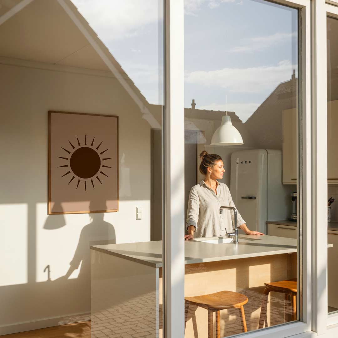 Zonsopkomst Wanddecoratie – zomerse poster in staand formaat