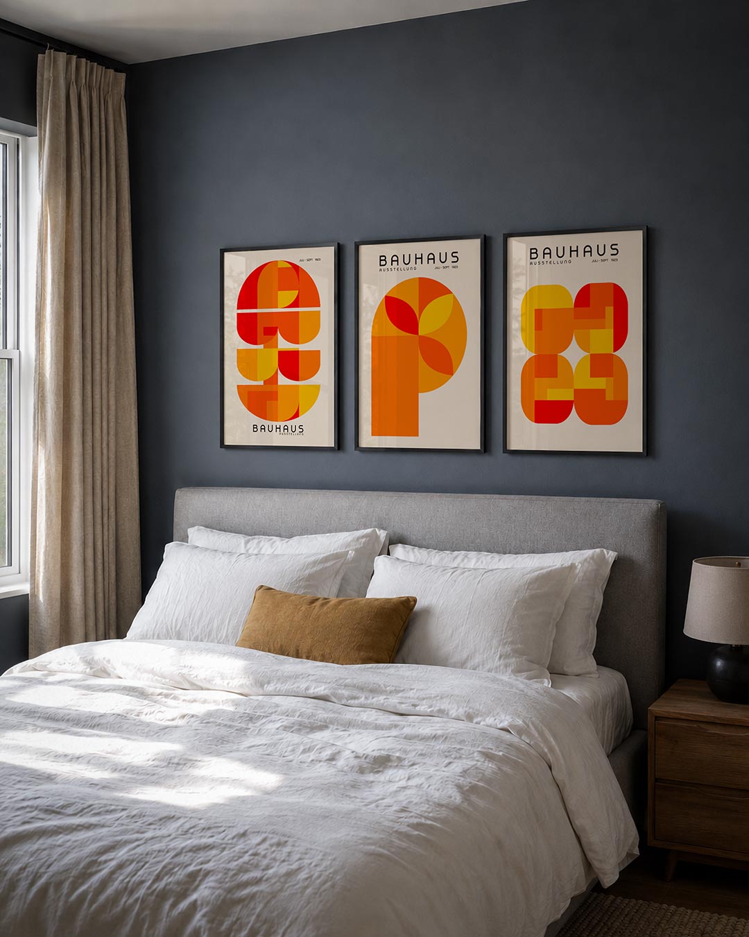 Vorm en kleur posterset – derde productweergave – deze posterset in drie delen toont een speelse combinatie van halve cirkels