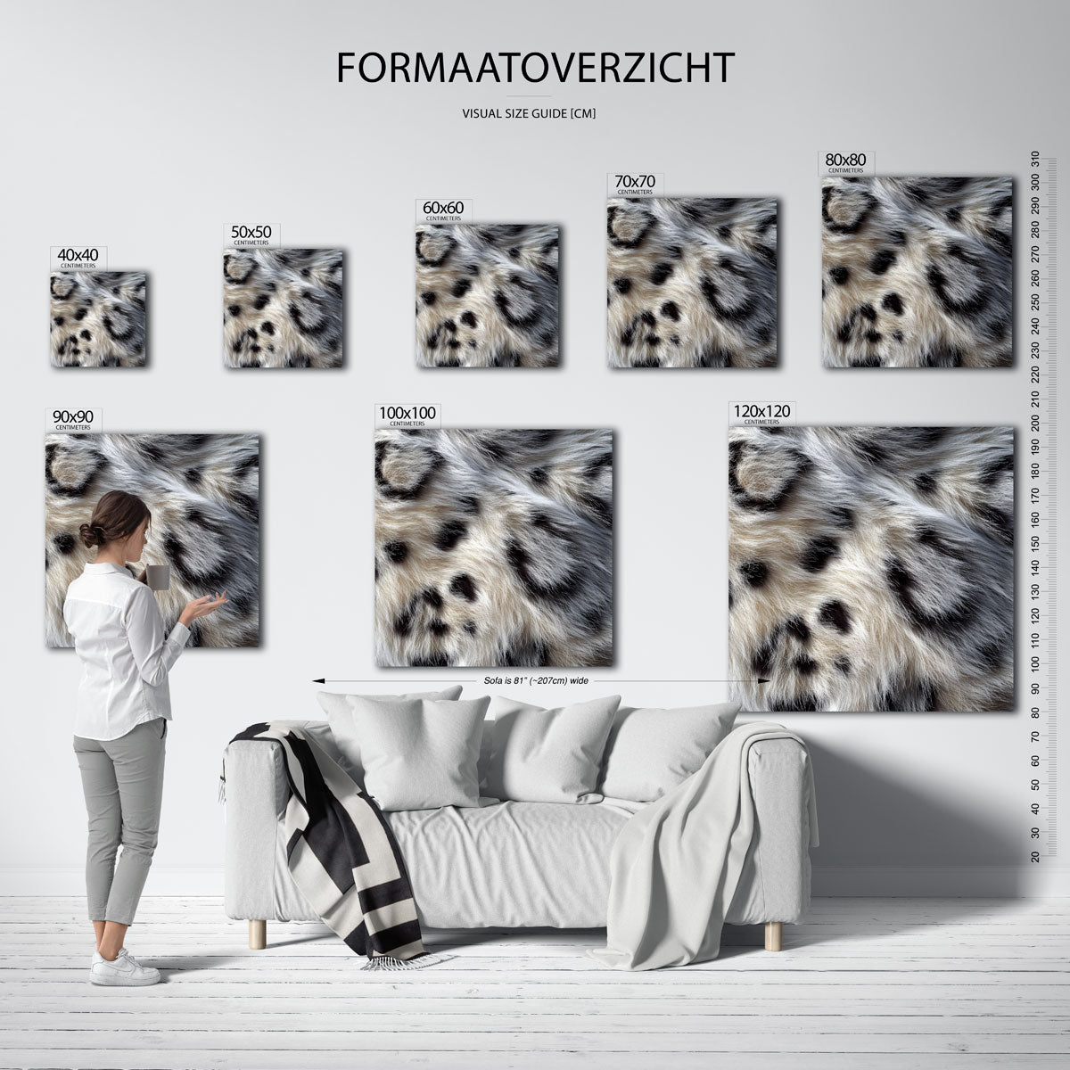 Harige vacht textuur – vierkante muurposter met jungle thema
