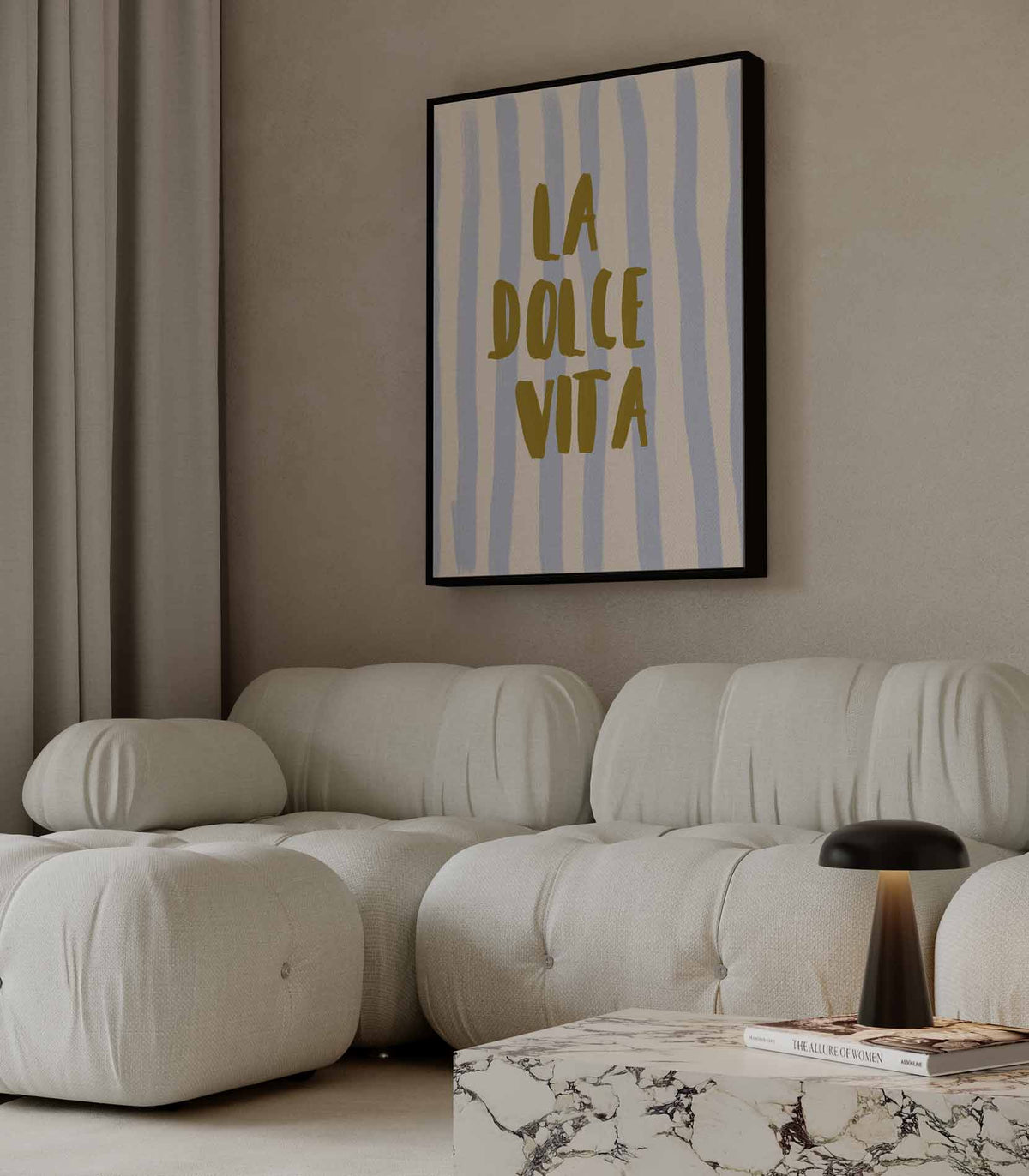 La Dolce Vita Strepen – canvas wanddecoratie in portret formaat