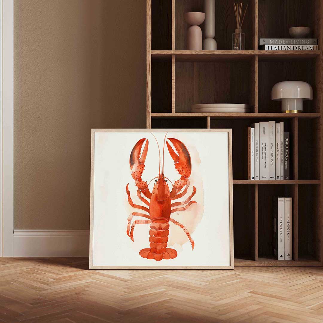 Kreeft – vierkante design wanddecoratie van WallArtistic