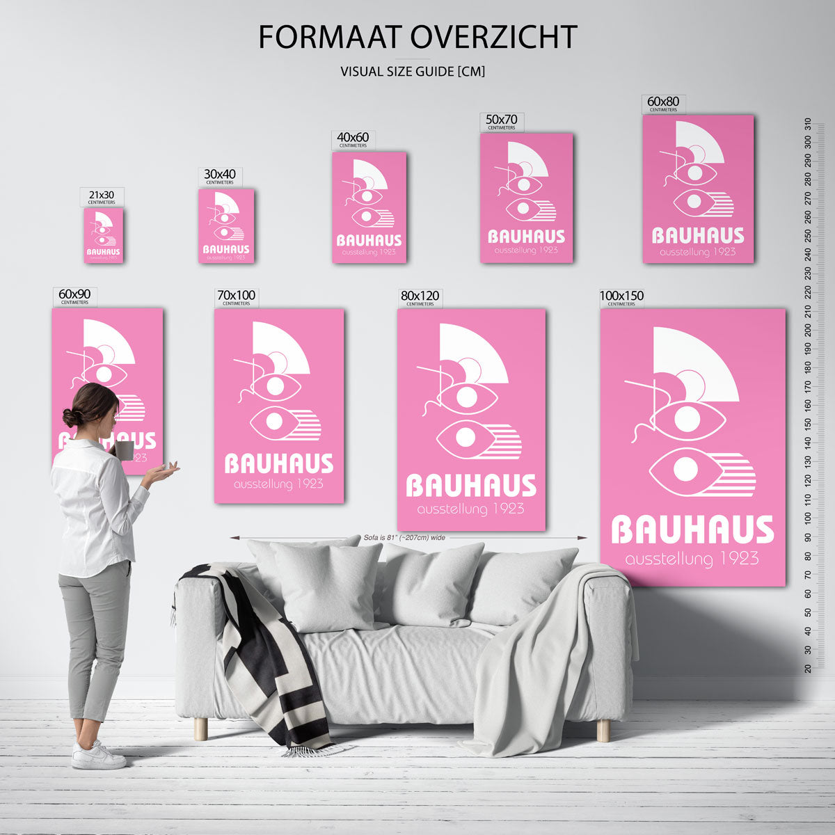 Vorm en kleur – geometrische poster in Bauhaus-stijl van WallArtistic